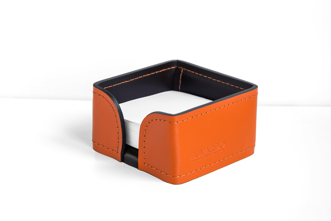 Лоток для блока бумаги cuoietto оранж/шоколад