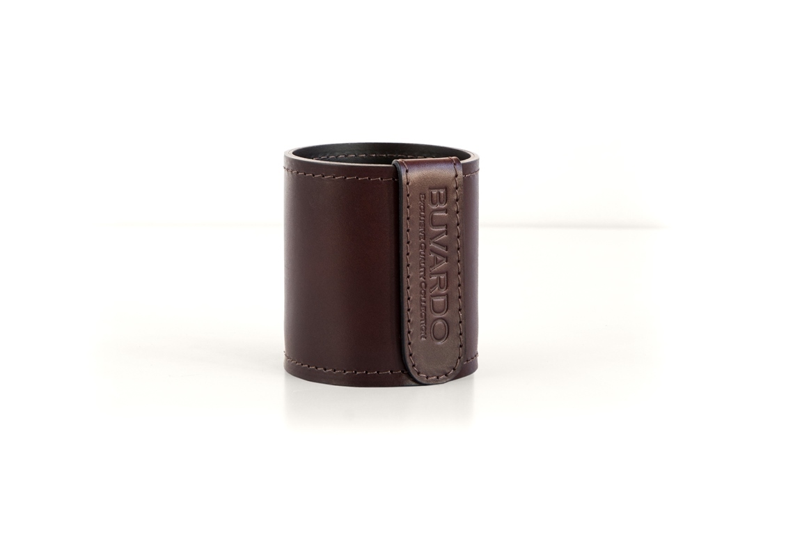 Стакан канцелярский Н10 из кожи FG Brown/черный