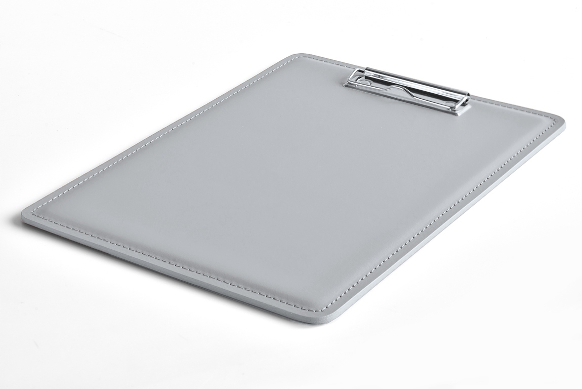 Планшет А4 с зажимом из кожи цвет серый