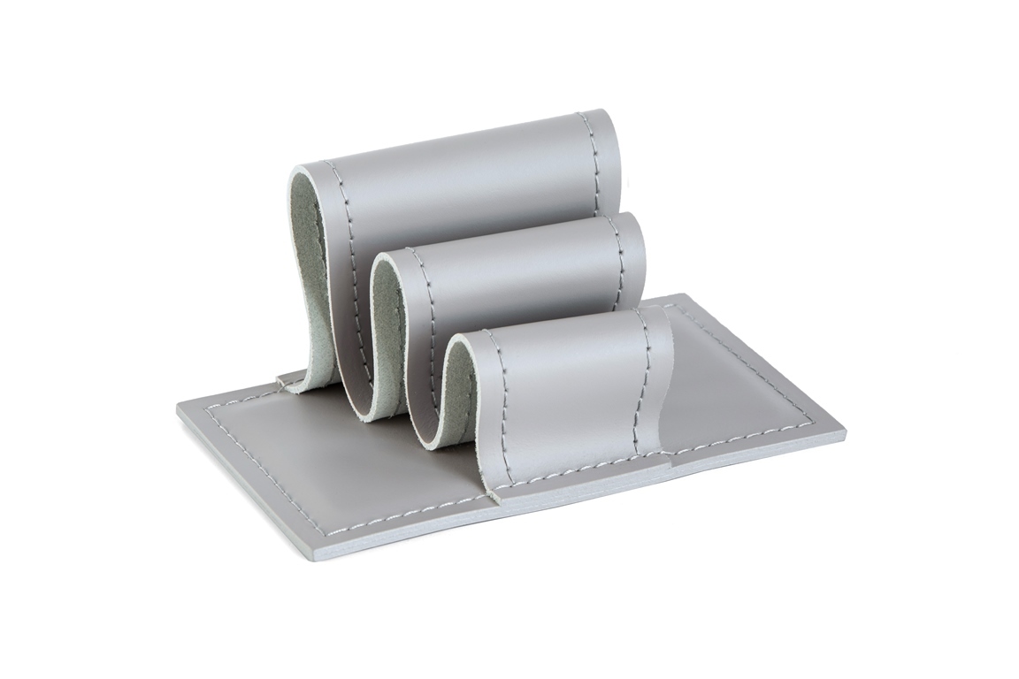 Визитница - холдер из кожи цвет серый