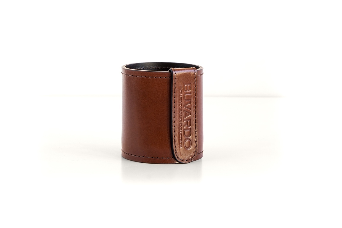 Стакан канцелярский Н10 из кожи FG tan/шоколад Стакан канцелярский Н10 из кожи FG tan/шоколад