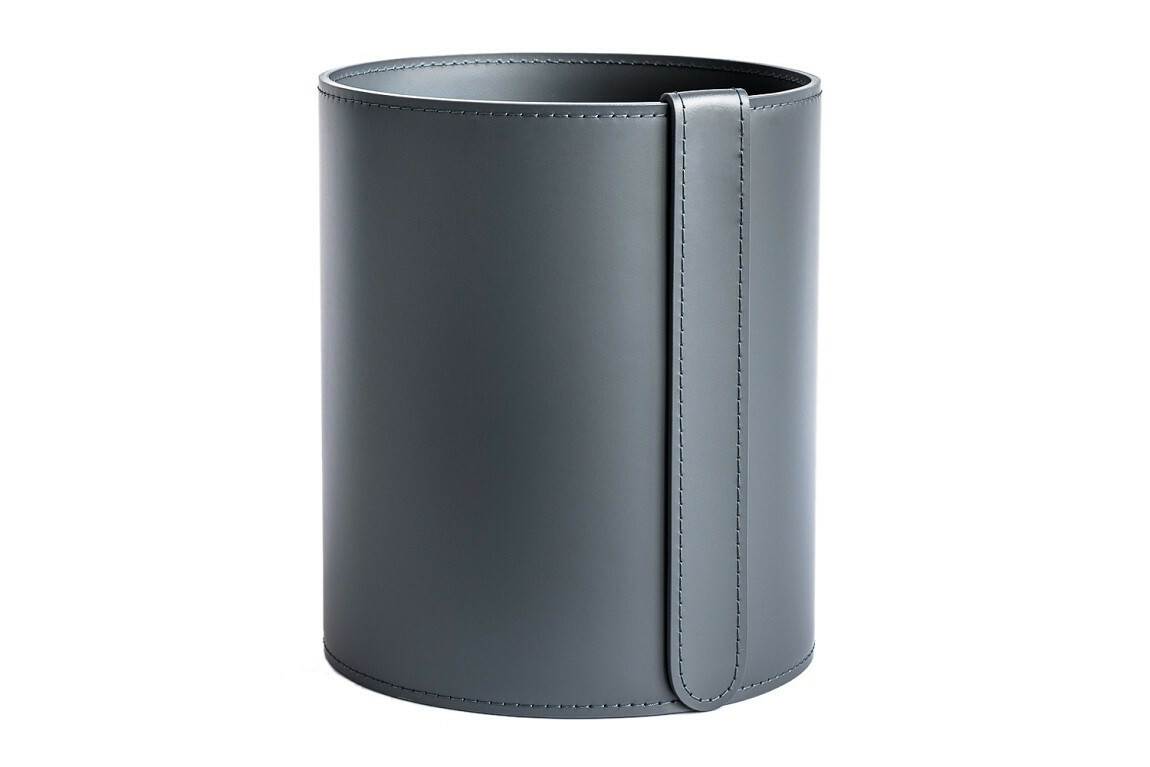 Корзина для мусора D26 из кожи графит