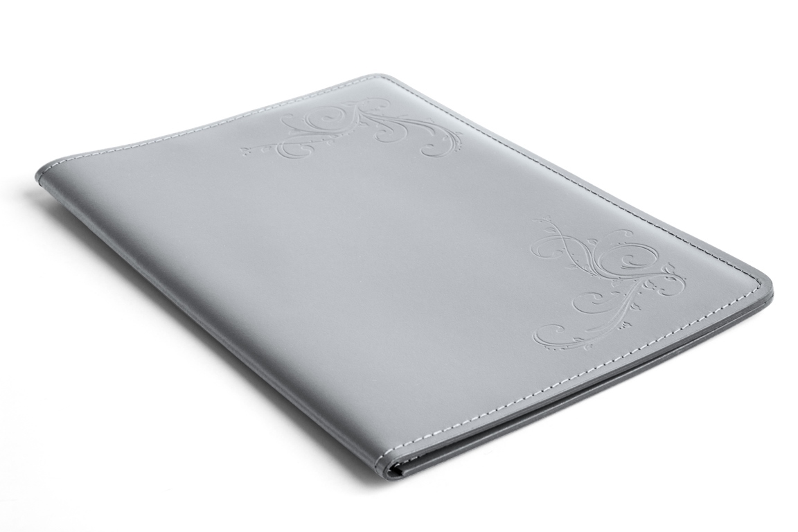 Папка из кожи под блокнот А4  цвет серый/Скетчбук