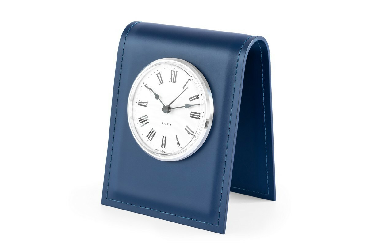 Подставка под часы из синей кожи